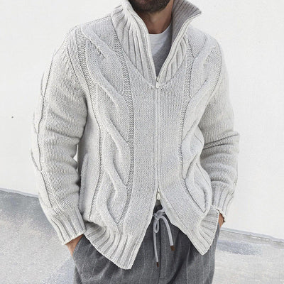 VICTOR| Cardigan mezcla de lana con cremallera.