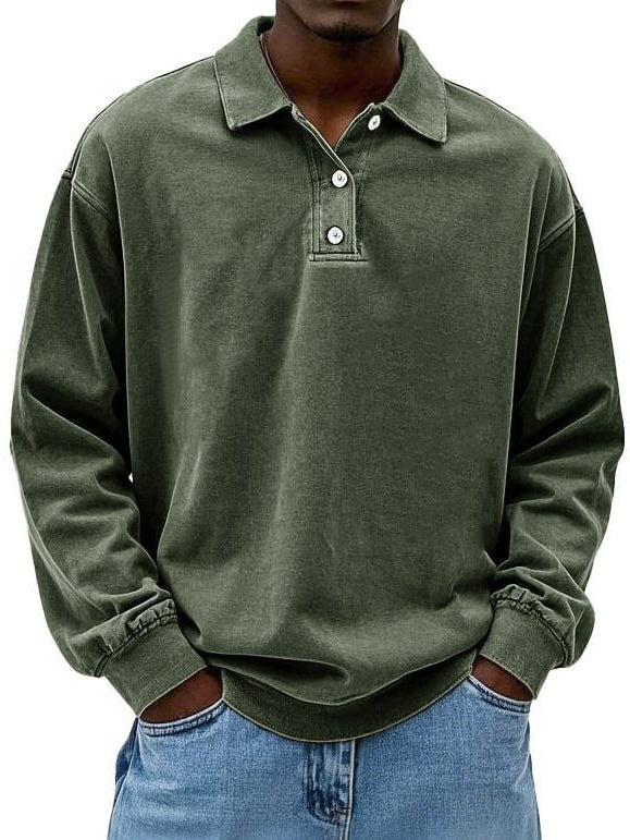 MARCOS| Polo de manga larga, corte holgado, ropa informal