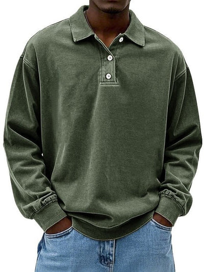 MARCOS| Polo de manga larga, corte holgado, ropa informal