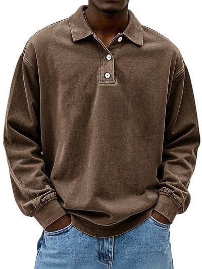 MARCOS| Polo de manga larga, corte holgado, ropa informal