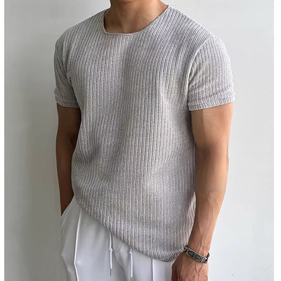 ANDRES| Camiseta de punto para hombre - Corte relajado informal - Tejido transpirable -