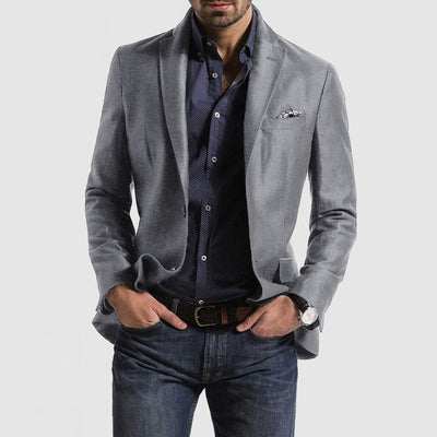JULIO| Chaqueta de hombre – Corte entallado – Mezcla de lana, dos botones – Estilo formal