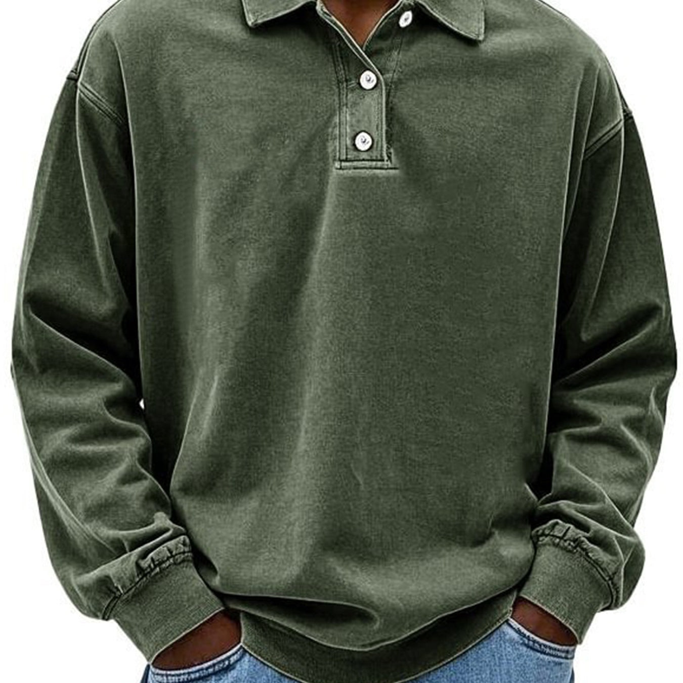MARCOS| Polo de manga larga, corte holgado, ropa informal