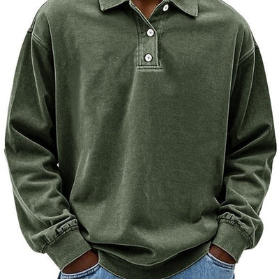 MARCOS| Polo de manga larga, corte holgado, ropa informal