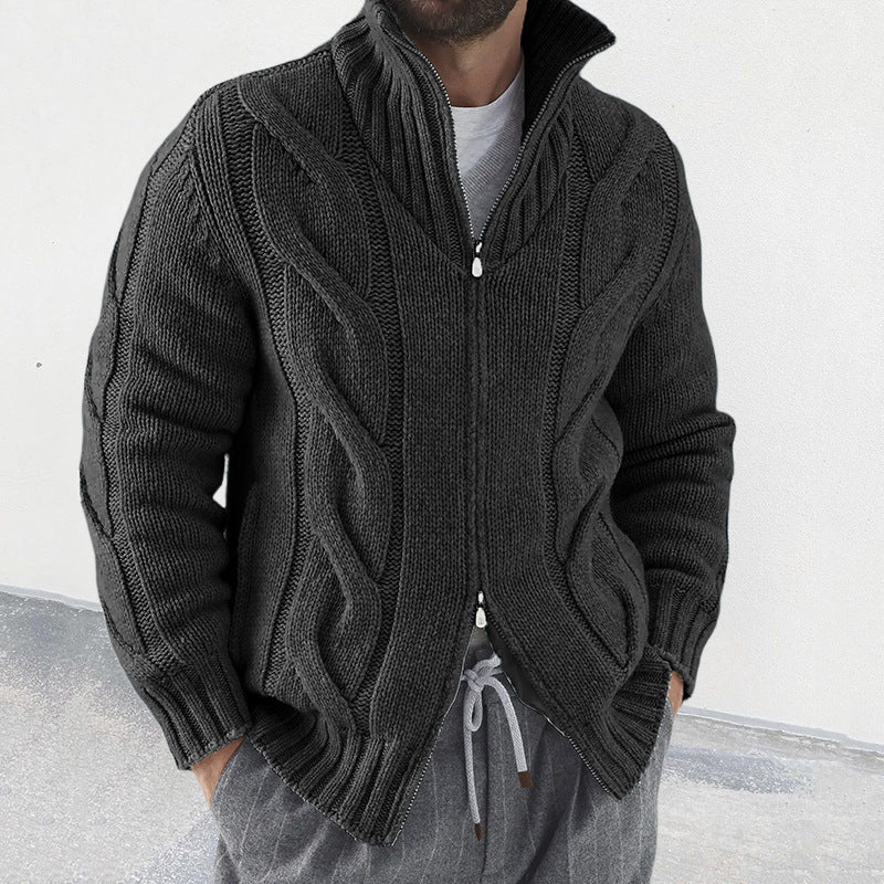 VICTOR| Cardigan mezcla de lana con cremallera.