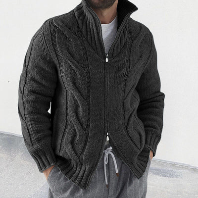 VICTOR| Cardigan mezcla de lana con cremallera.