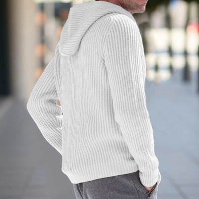 DAVID| Cárdigan de punto con capucha para hombre