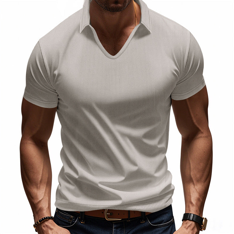 NACHO| Polo para hombre de corte holgado y cuello en V – Diseño minimalista informal
