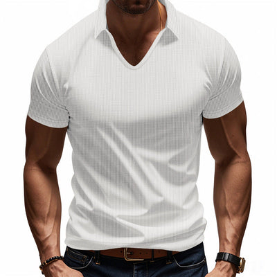NACHO| Polo para hombre de corte holgado y cuello en V – Diseño minimalista informal