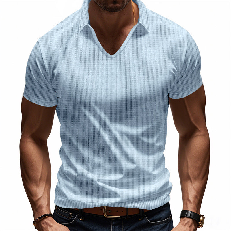 NACHO| Polo para hombre de corte holgado y cuello en V – Diseño minimalista informal