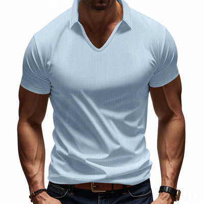NACHO| Polo para hombre de corte holgado y cuello en V – Diseño minimalista informal