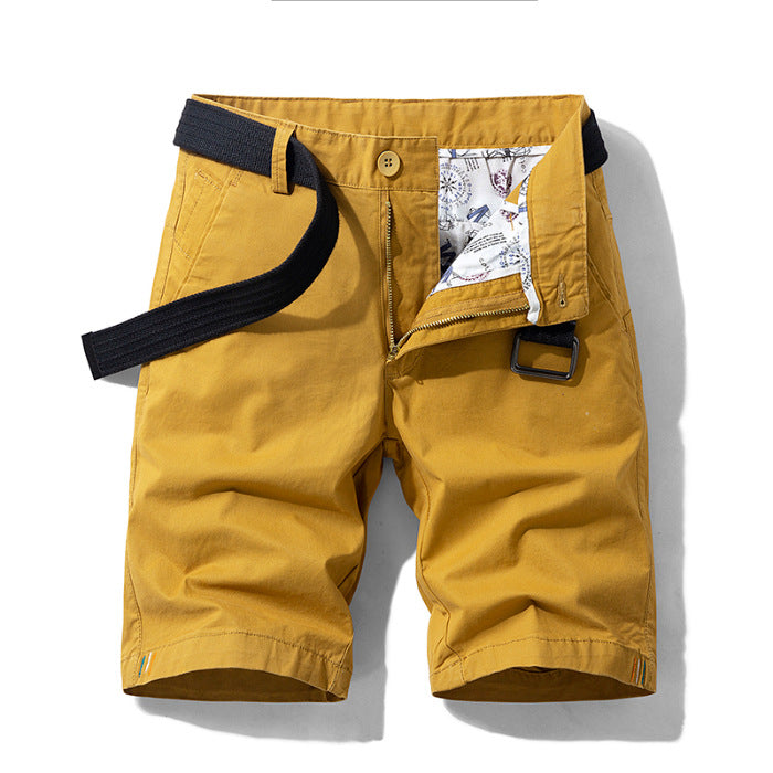 ALEX, pantalon corto con cinturon y bolsillos laterales.