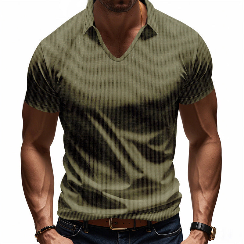 NACHO| Polo para hombre de corte holgado y cuello en V – Diseño minimalista informal