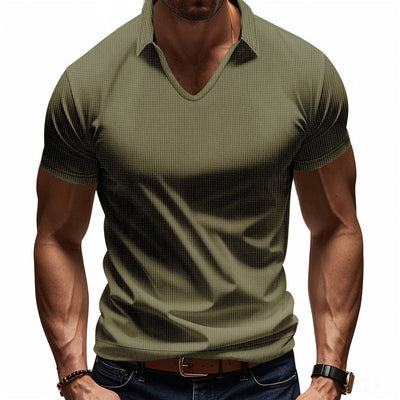 NACHO| Polo para hombre de corte holgado y cuello en V – Diseño minimalista informal