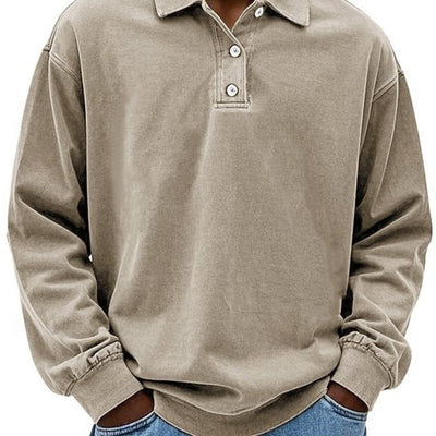 MARCOS| Polo de manga larga, corte holgado, ropa informal