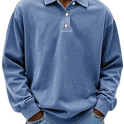 MARCOS| Polo de manga larga, corte holgado, ropa informal