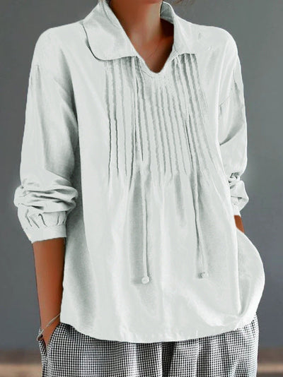 LOLA| Camisa de manga larga para mujer – Mezcla de algodón y lino – Corte relajado