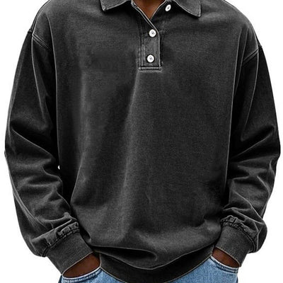 MARCOS| Polo de manga larga, corte holgado, ropa informal