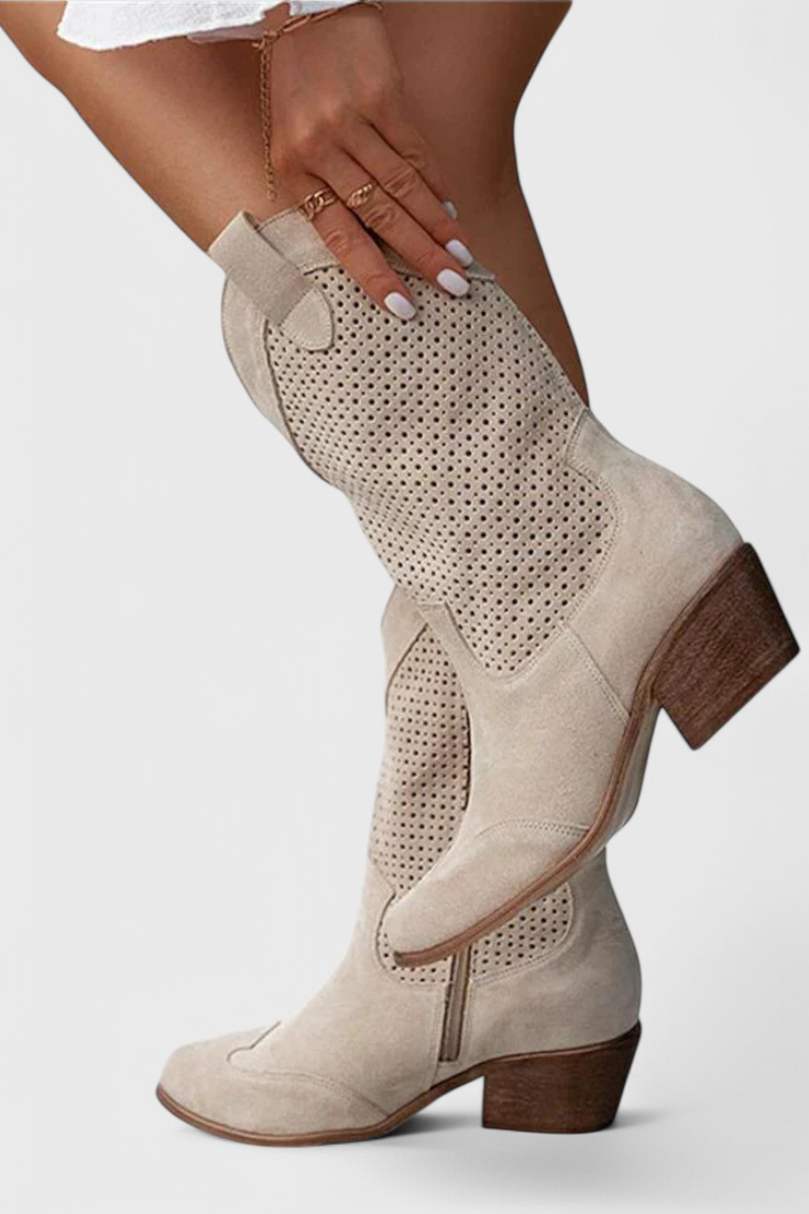 Anna| Botas de vaquero modernas con cremallera lateral