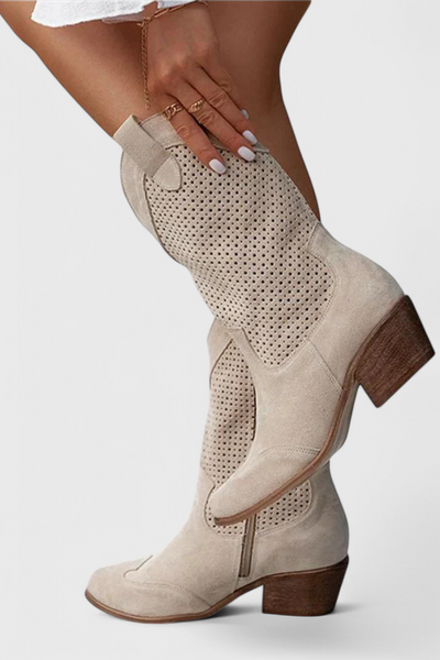 Anna| Botas de vaquero modernas con cremallera lateral