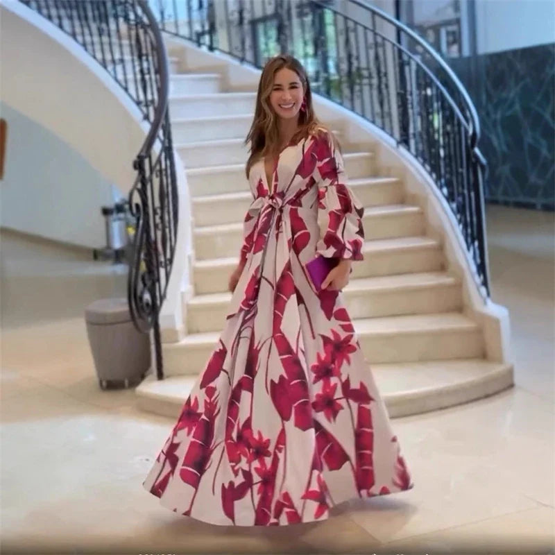 OLGA|Vestido Maxi Floral  Contemporaneo.