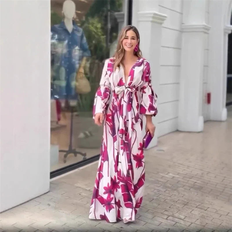 OLGA|Vestido Maxi Floral  Contemporaneo.