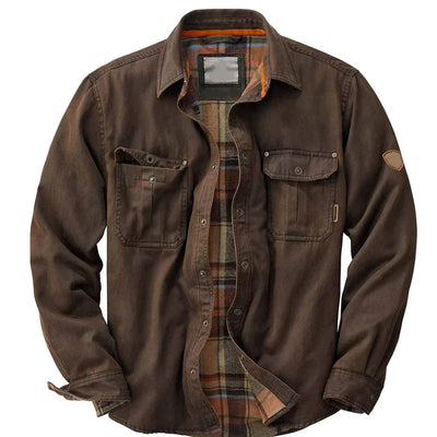 Camisa estilo chaqueta, con fondo de franela.