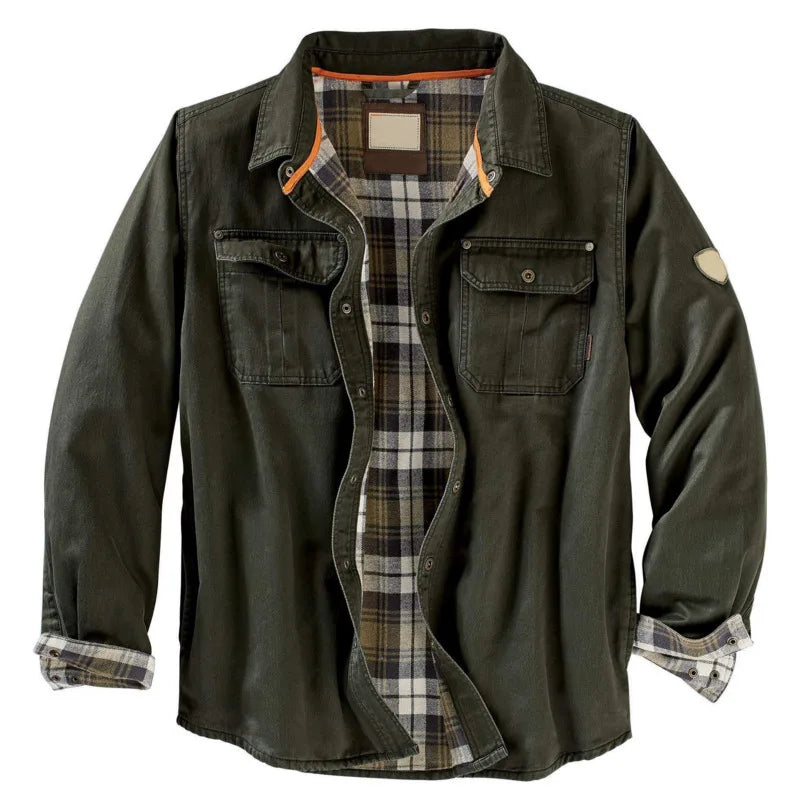 Camisa estilo chaqueta, con fondo de franela.