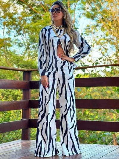 LARA|Conjunto Casual Fashion Estampado S-2XL