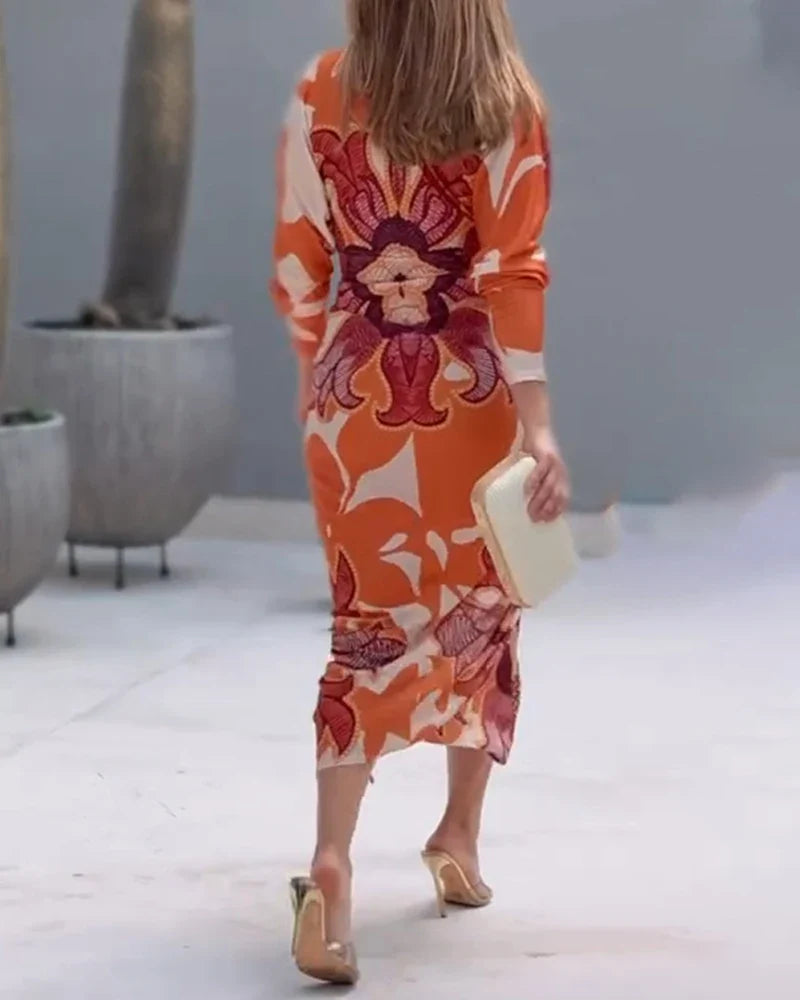 BARBARA| Vestido Barroco Naranja S-XL