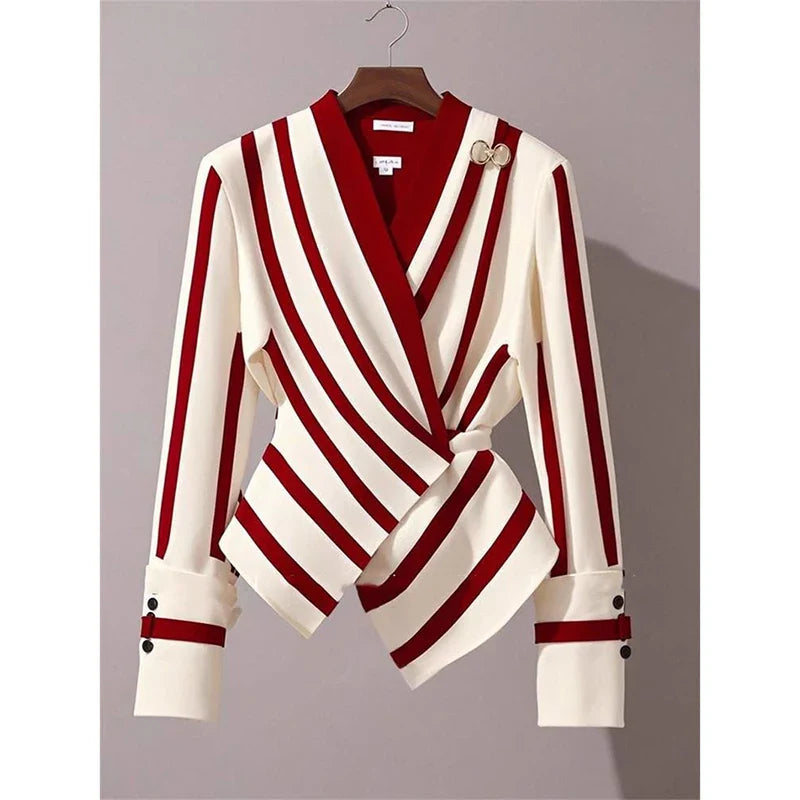 DALIA| Blusa de Rayas Rojo y Blanco