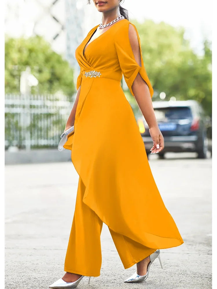 DIANA| Conjunto de Noche Talla Grande de Chiffon