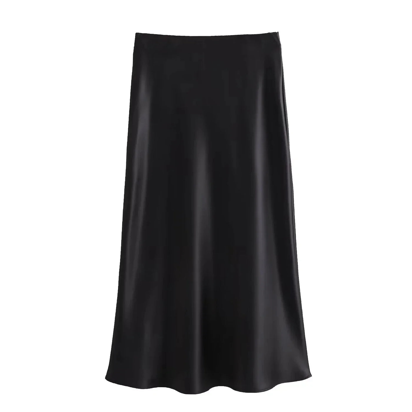 JANA| Falda satinada en negro y blanco