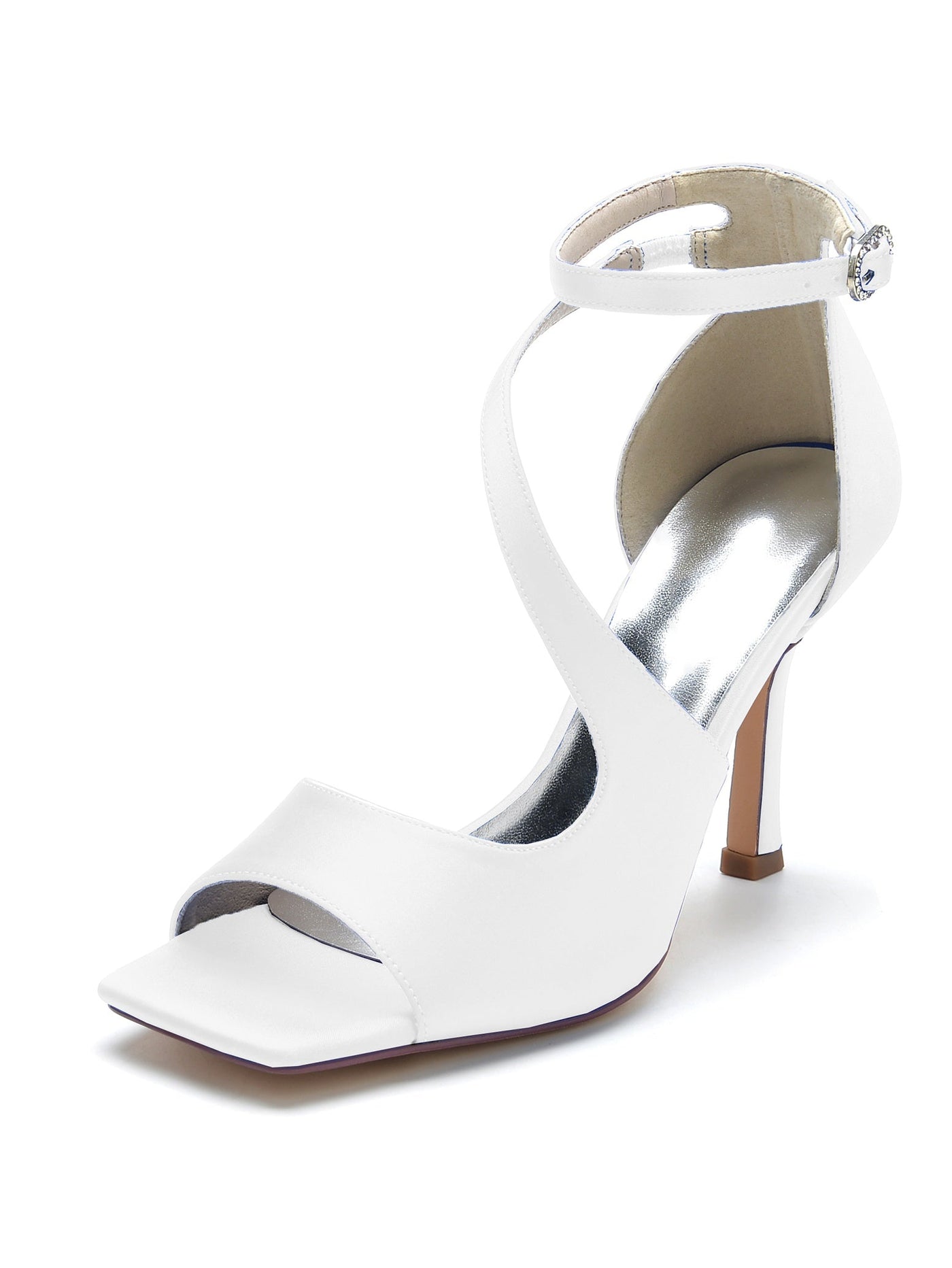 Zapatos de boda para mujer, tacón alto, punta abierta, para dama de honor