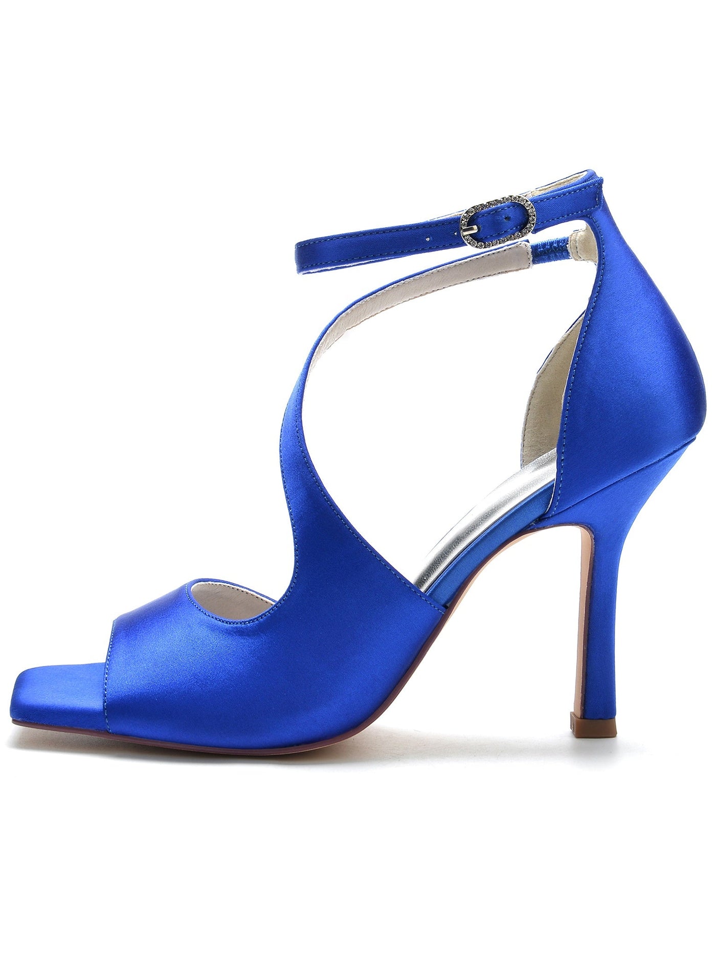 Zapatos de boda para mujer, tacón alto, punta abierta, para dama de honor