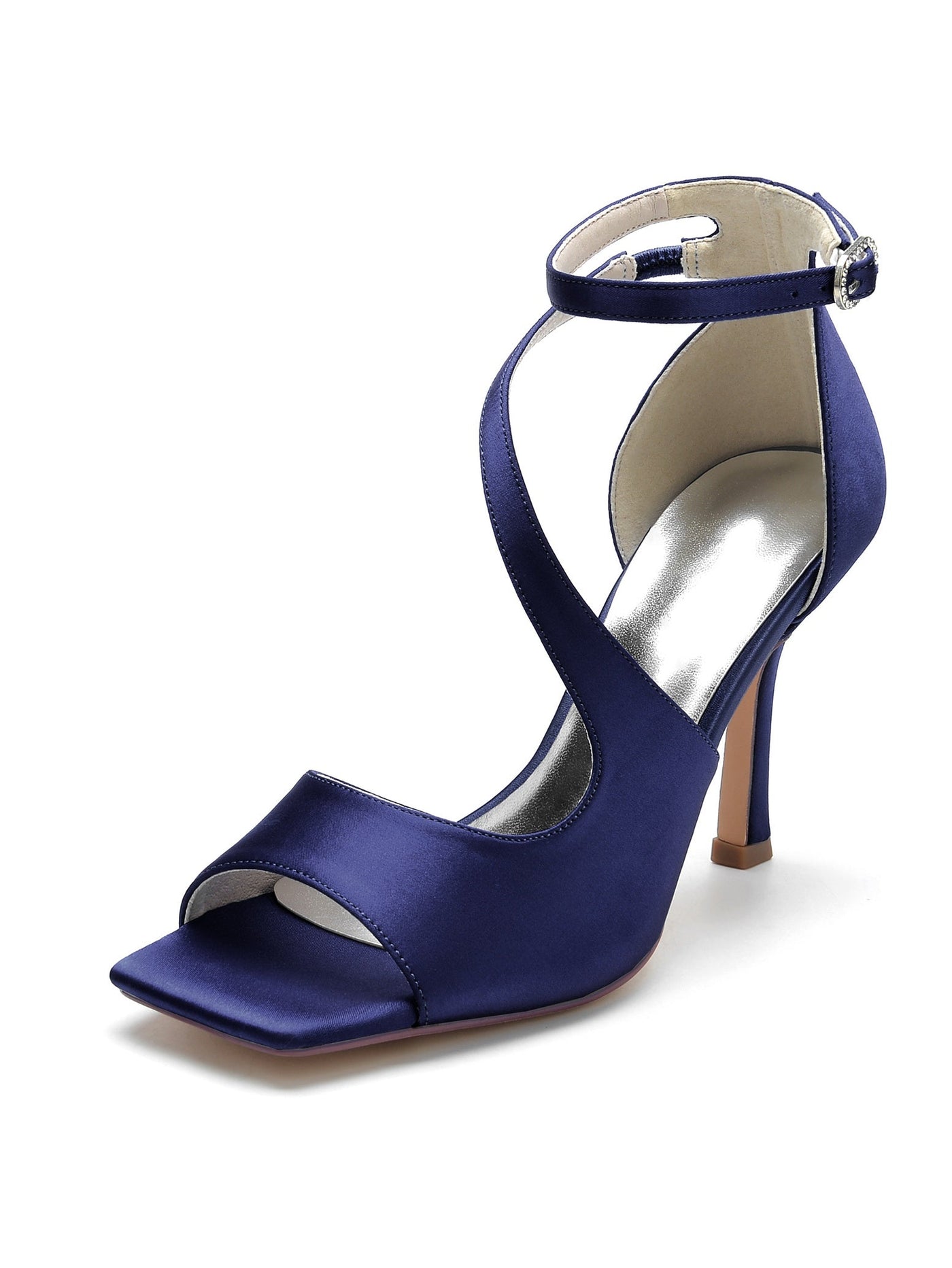 Zapatos de boda para mujer, tacón alto, punta abierta, para dama de honor