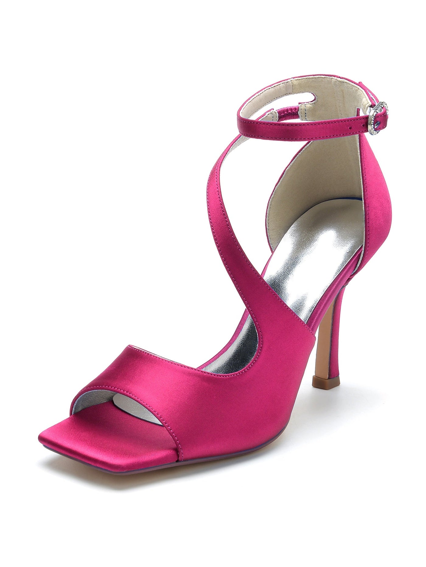 Zapatos de boda para mujer, tacón alto, punta abierta, para dama de honor