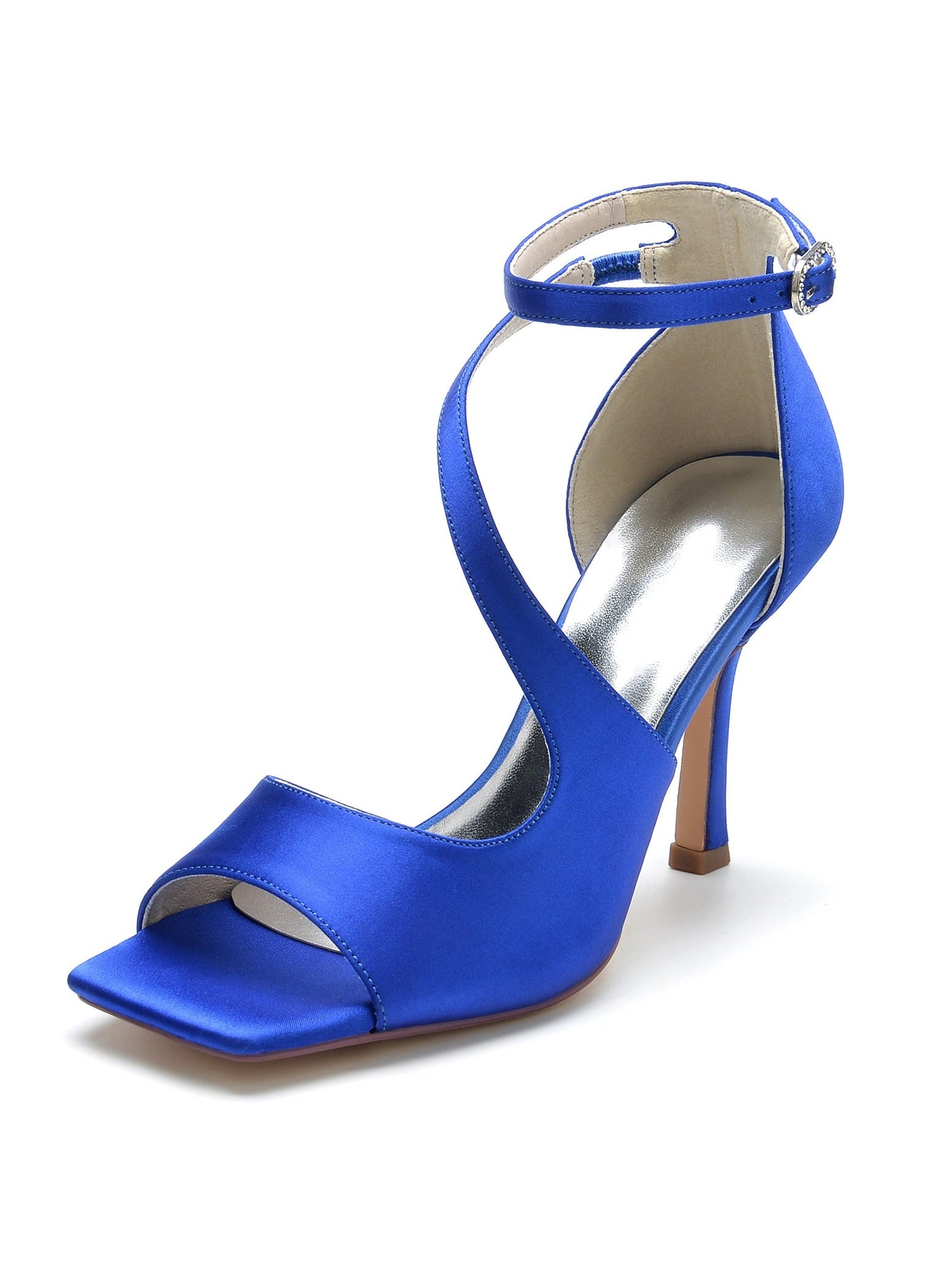 Zapatos de boda para mujer, tacón alto, punta abierta, para dama de honor