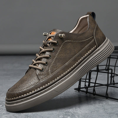Zapatos casuales de cuero para hombre - Suela gruesa y acolchada - Costuras resistentes - Cordone
