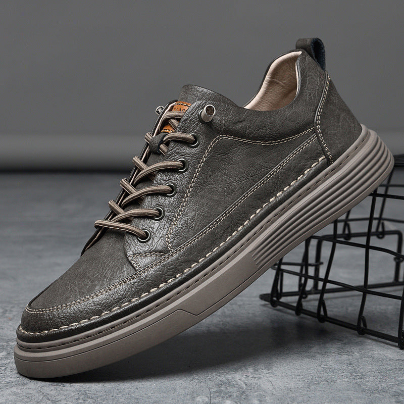 Zapatos casuales de cuero para hombre - Suela gruesa y acolchada - Costuras resistentes - Cordone