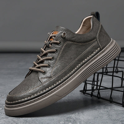Zapatos casuales de cuero para hombre - Suela gruesa y acolchada - Costuras resistentes - Cordone