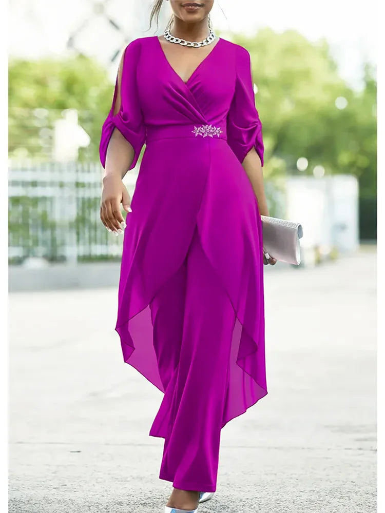 DIANA| Conjunto de Noche Talla Grande de Chiffon