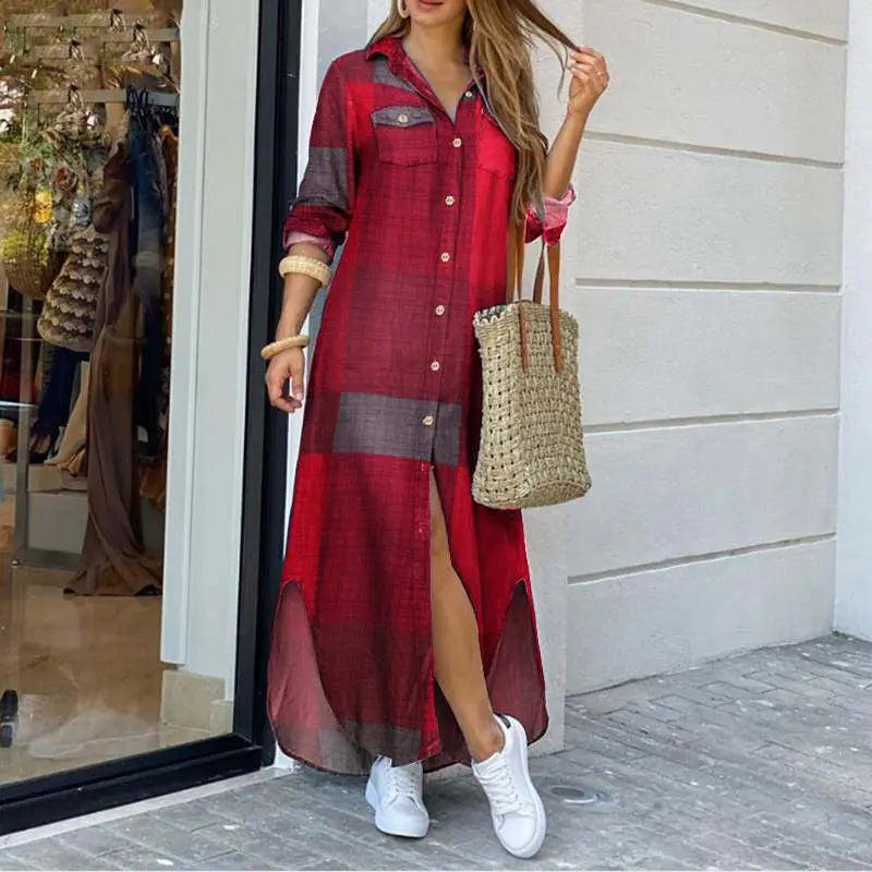 JANA| Vestido Camisero con Estampado