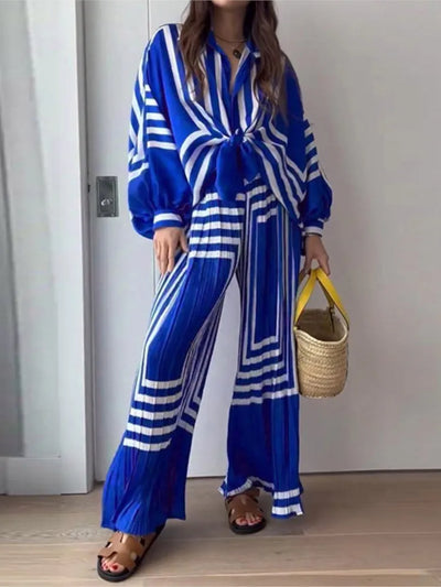 ELENA| Conjunto de Dos Piezas con Estampado de Pliegues