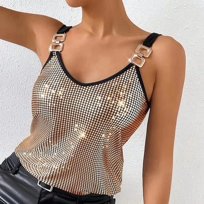 Top de tirantes sin mangas con lentejuelas