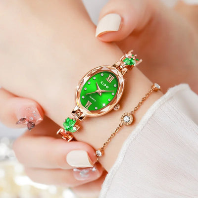 Reloj para Mujer: Lujo Casual con Diamantes y Trébol