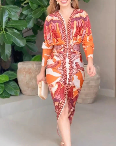 BARBARA| Vestido Barroco Naranja S-XL