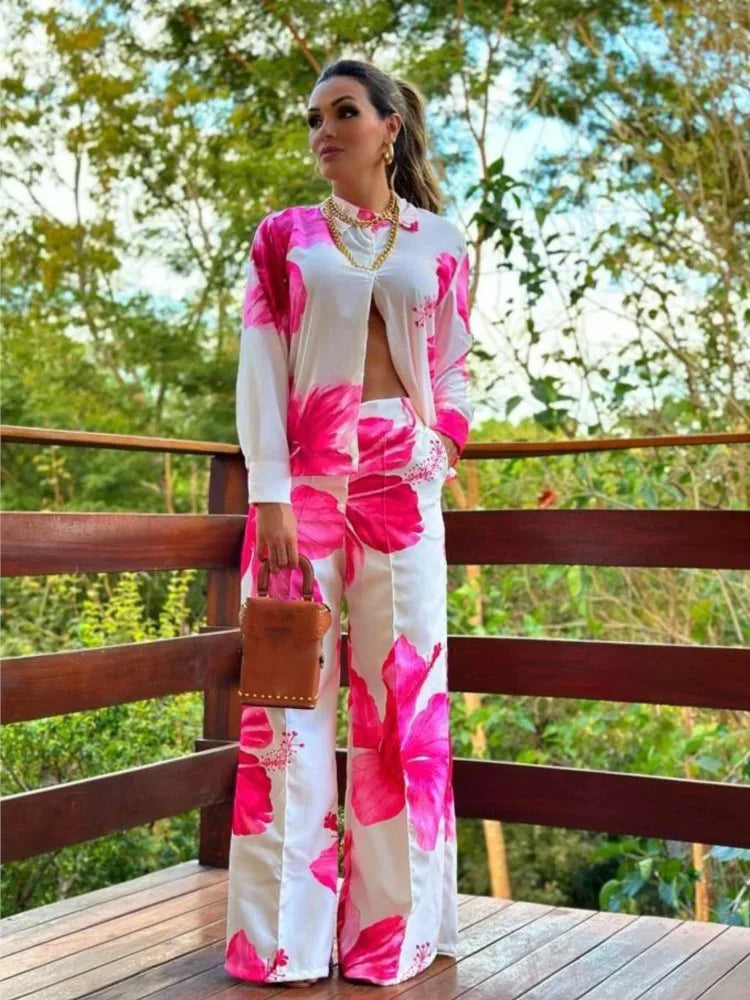 LARA|Conjunto Casual Fashion Estampado S-2XL