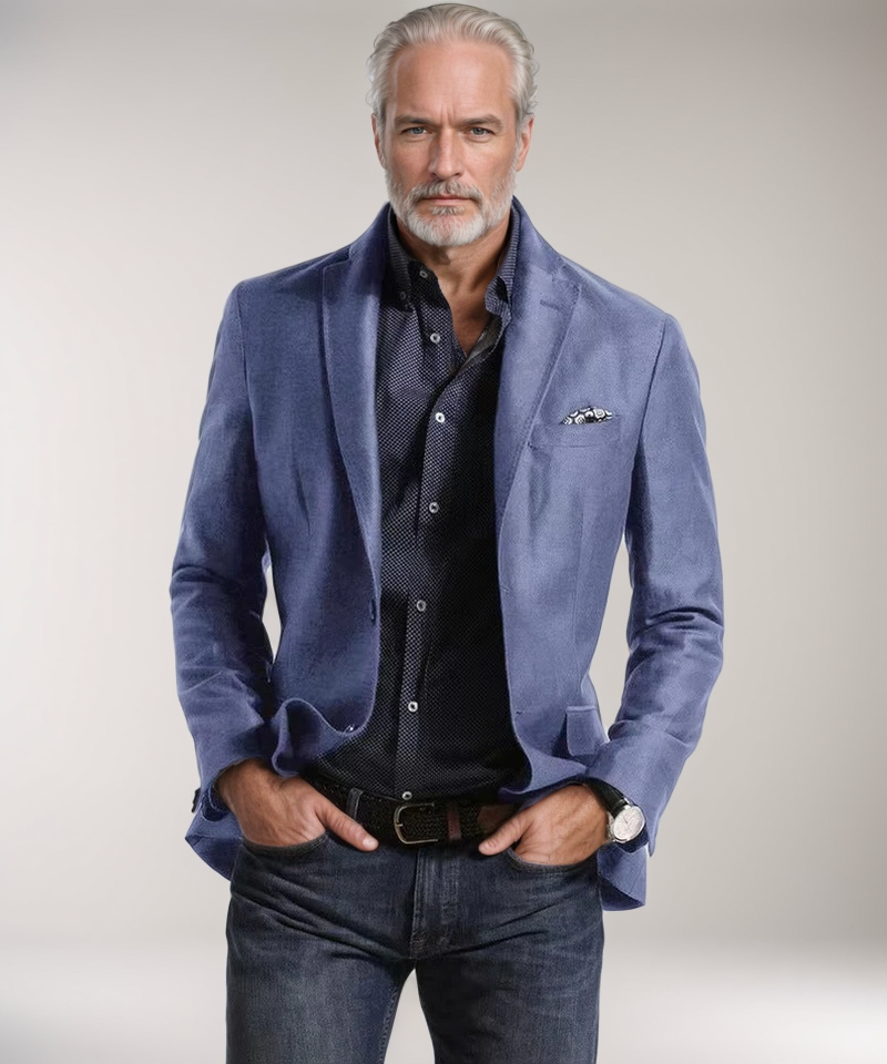 JULIO| Chaqueta de hombre – Corte entallado – Mezcla de lana, dos botones – Estilo formal