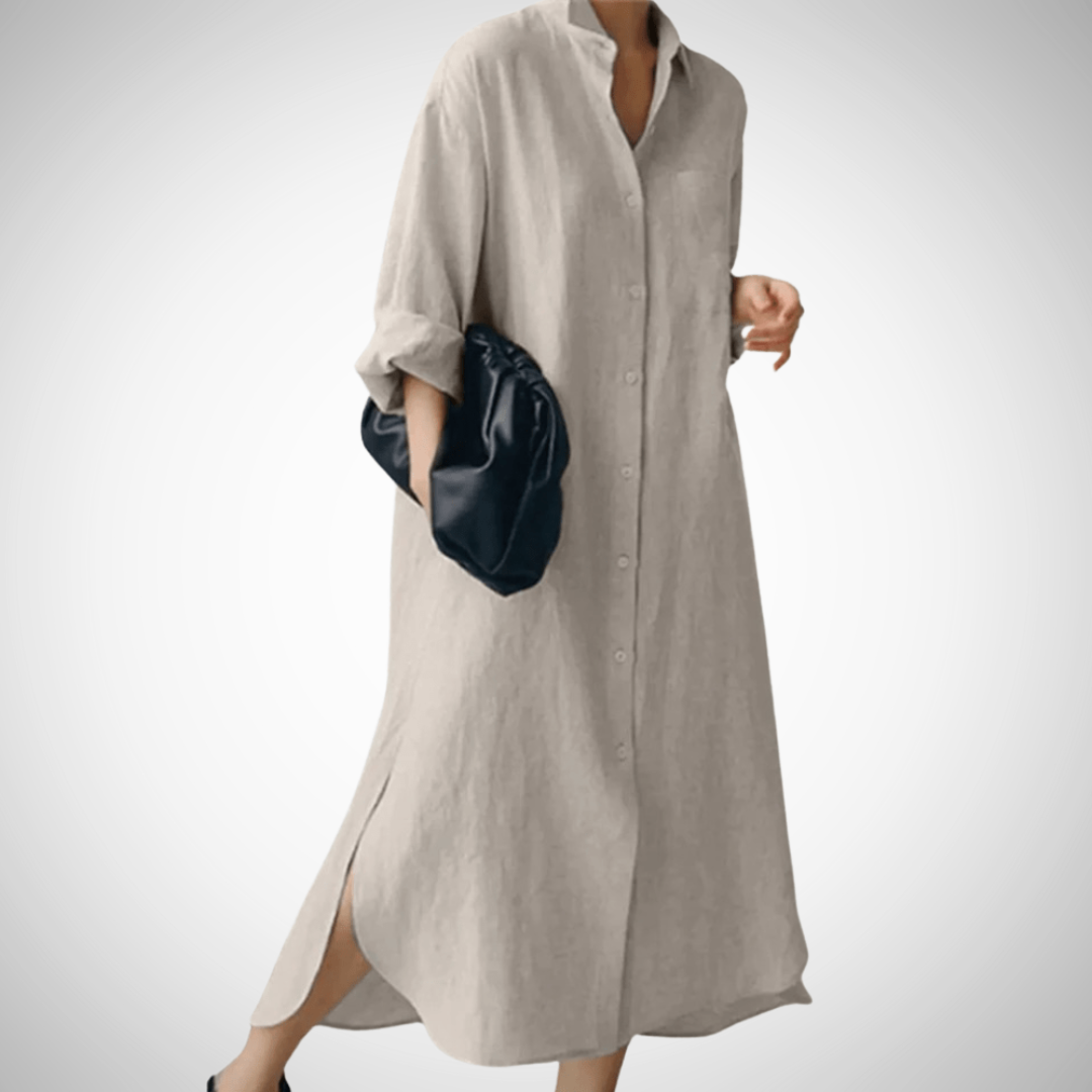 MARISA| vestido camisero de lino